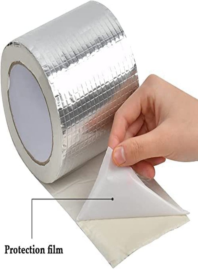 Styxon Waterproof Aluminum Foil Rubber Tape | 4 inch | Flashing Leak Proof Patch For Outdoor Roof Flashing, Surface Crack, Pipe Repair Tape, 5M, Silver - Image 2